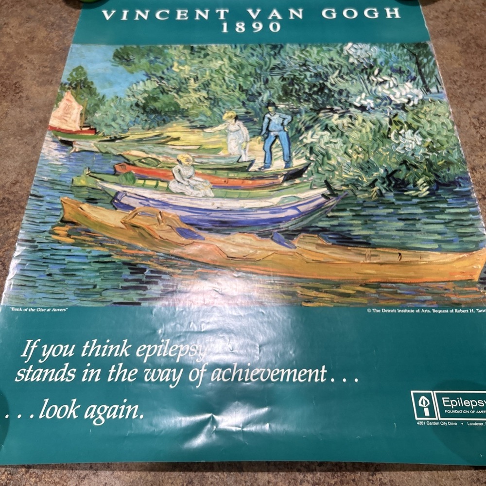 Vintage Vincent Van Gogh Poster 1890 Banks Of The Pose At Auver 90s (22x29)